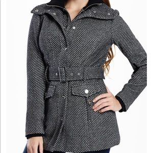 Guess Greer Tweed Belted Coat